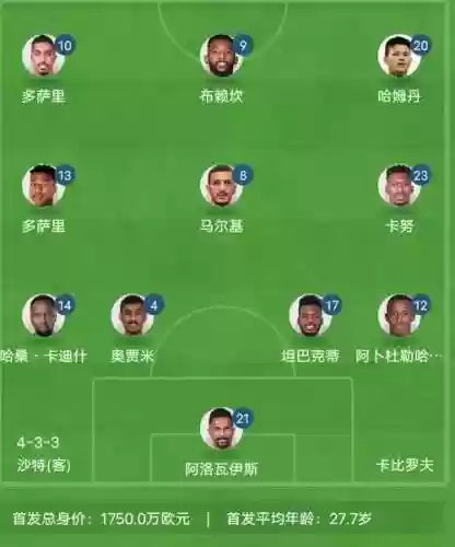 沙特上场阵容插图