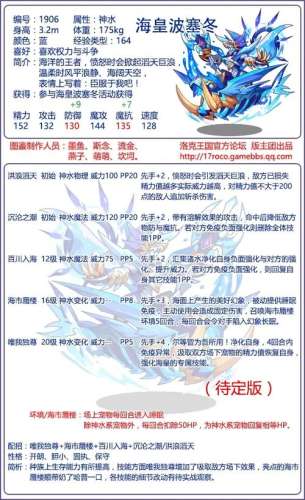 洛克王国海皇波塞东的技能表插图1