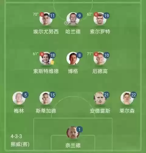 挪威今天阵容插图