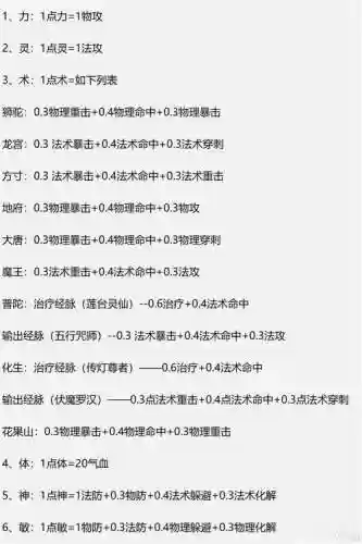 梦幻西游手游的加点，梦幻西游手游加点属性加成插图1